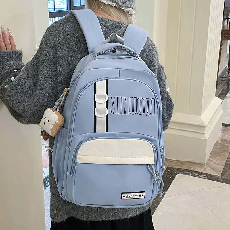 BRABOSTON Canvas Backpack Unisex Black/Brown/Blue/Purple/Pink-12