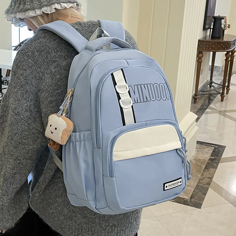 BRABOSTON Canvas Backpack Unisex Black/Brown/Blue/Purple/Pink-15