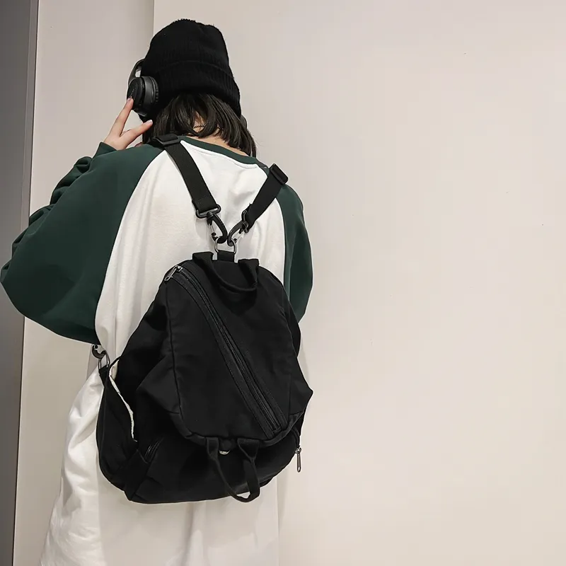 BRABOSTON Canvas Backpack Regular Unisex Beige/Black/Brown-9