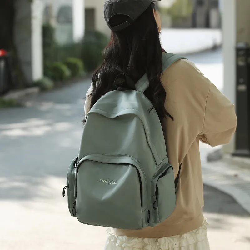 BRABOSTON Nylon Backpack Unisex Ivory/Black/Green/Pink-14