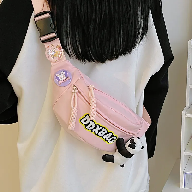 BRABOSTON Nylon Sling Bag Unisex Ecru/Pink/Green/Black/Yellow-11