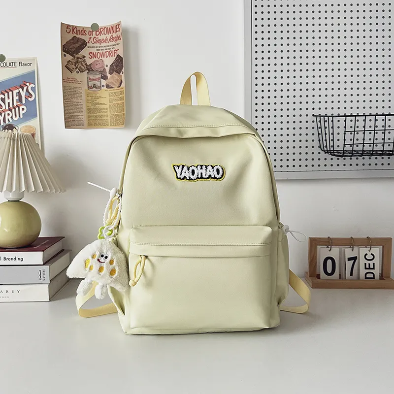 BRABOSTON Nylon Backpack Unisex Ecru/Orange/Black/Green/Yellow-1