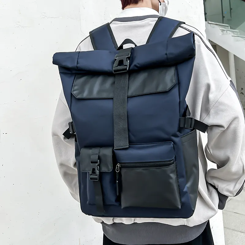 BRABOSTON Oxford Backpack Unisex Black/Navy Blue-4