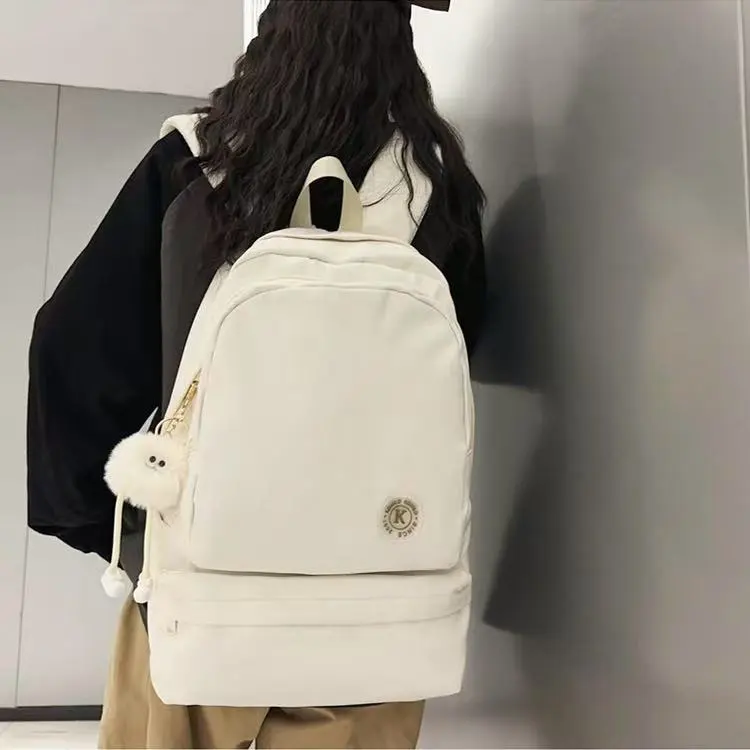 BRABOSTON Nylon Backpack Unisex Ecru/Black/Red/Blue/Dark Brown-2