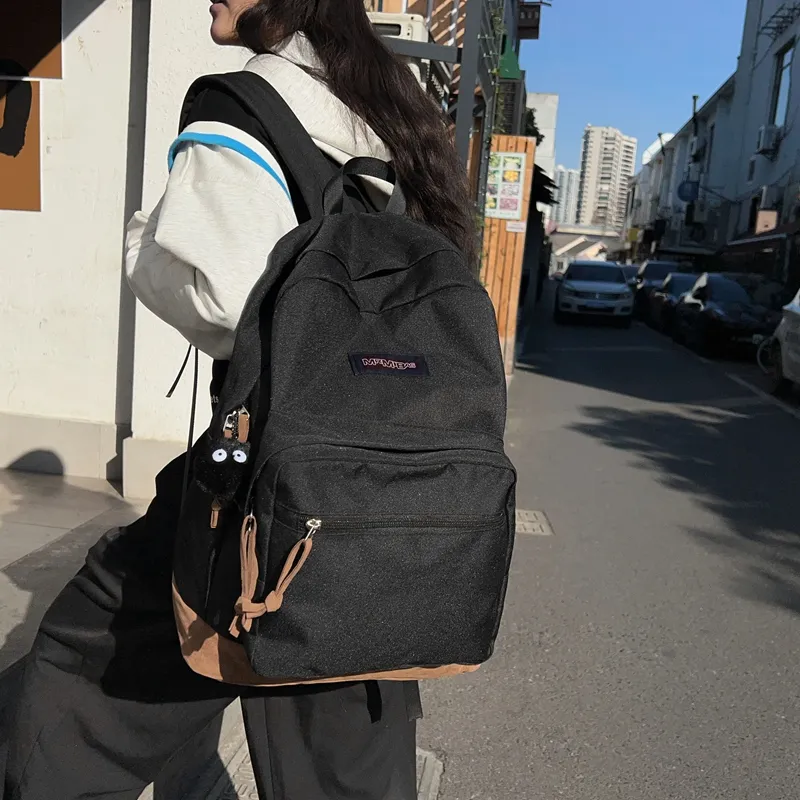 BRABOSTON Nylon Backpack Regular Unisex Ecru Light Gray/Black/Burgundy/Light Green/Dark Blue-10
