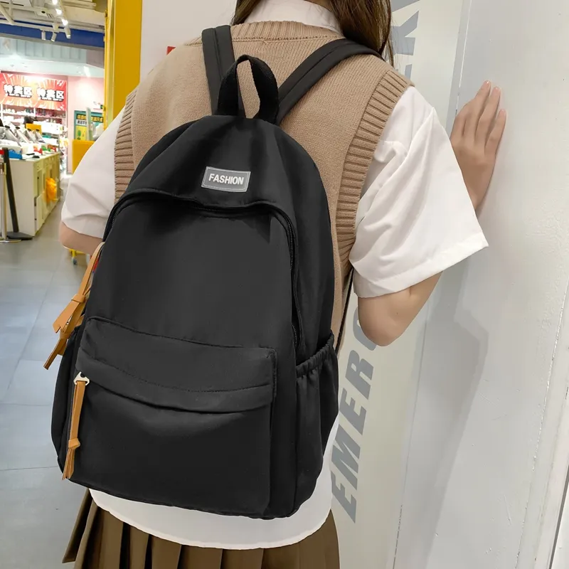 BRABOSTON Nylon Backpack Unisex Black/White/Red/Yellow/Blue/Green-5