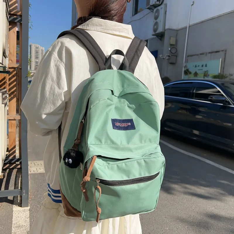 BRABOSTON Nylon Backpack Regular Unisex Ecru Light Gray/Black/Burgundy/Light Green/Dark Blue-17