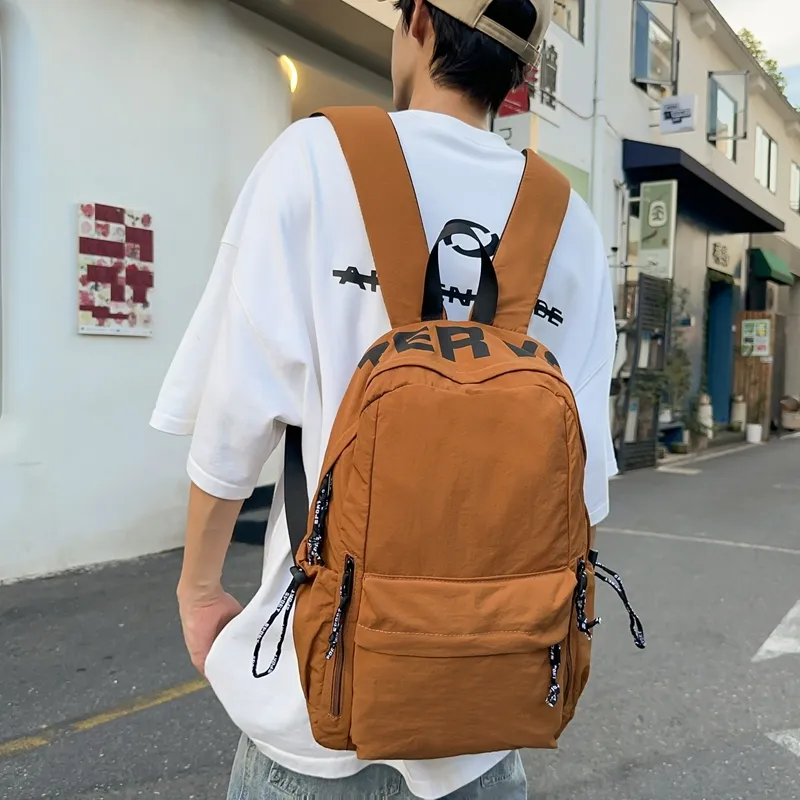 BRABOSTON Nylon Backpack Unisex Black/Red/Coffee/Blue/White-8