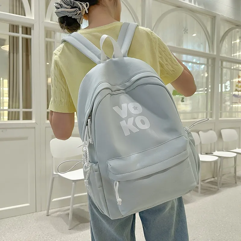 BRABOSTON Nylon Backpack Regular Unisex Black/White/Light Blue/Dark Blue/Green-16