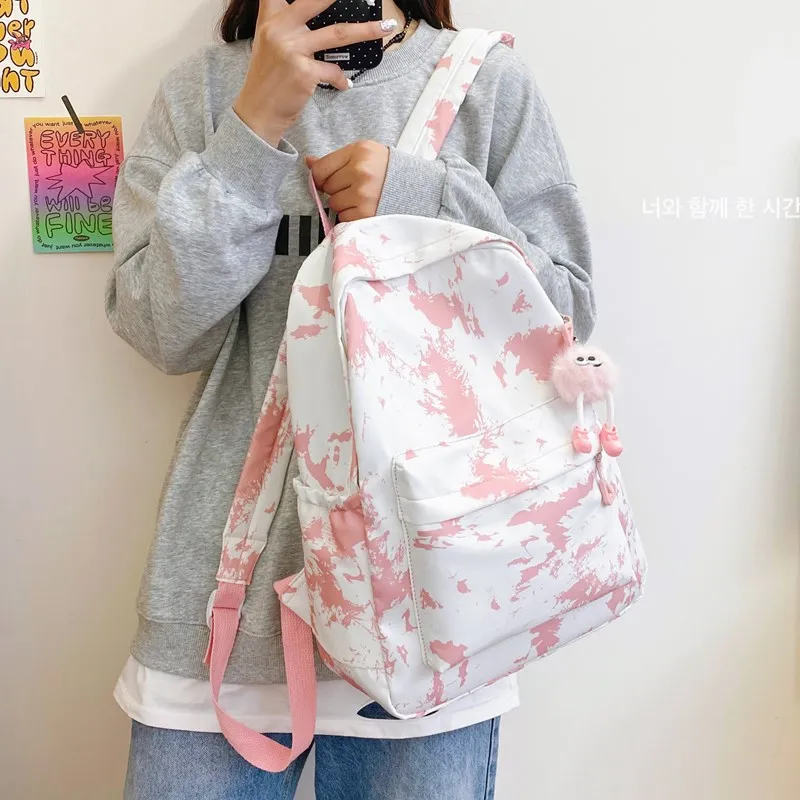 BRABOSTON Nylon Backpack Unisex Black/Blue/Pink/Purple/Gray-17