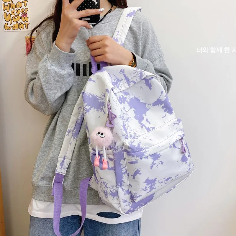 BRABOSTON Nylon Backpack Unisex Black/Blue/Pink/Purple/Gray-21