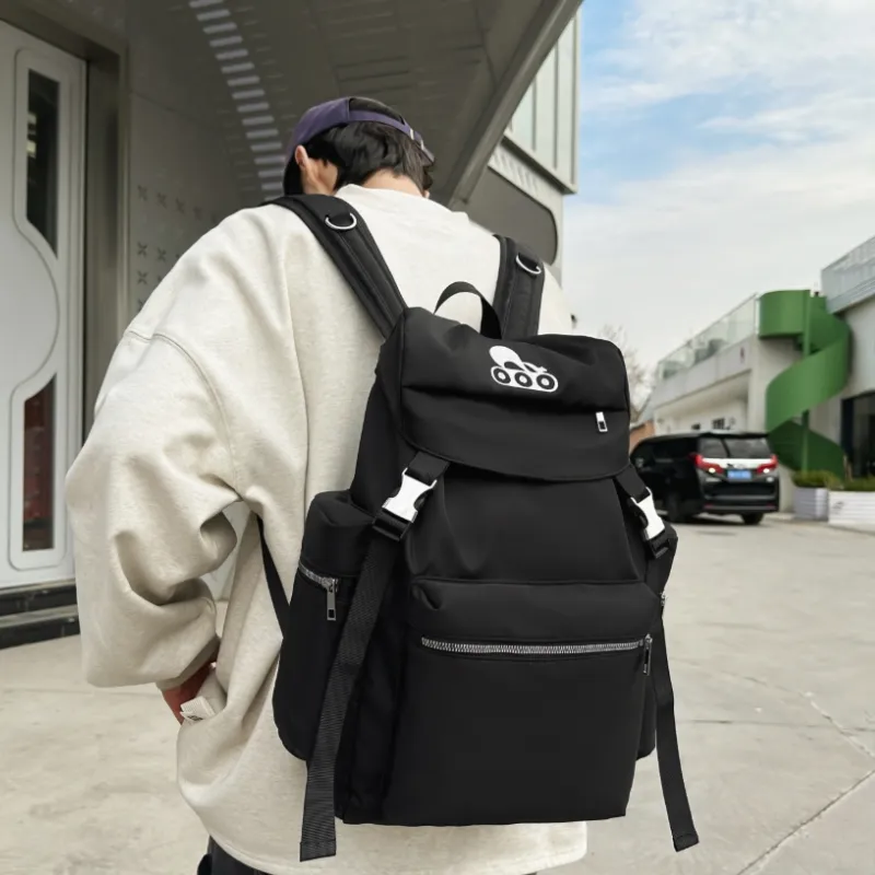 BRABOSTON Nylon With Mesh Backpack Regular Unisex Black-3