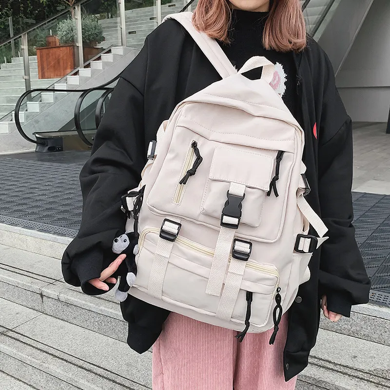 BRABOSTON Nylon Backpack Regular Unisex White/Black/Burgundy/Green/Blue-3