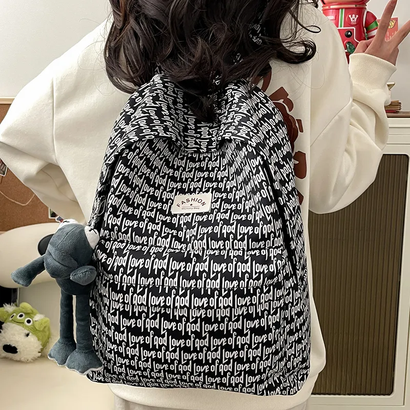 BRABOSTON Nylon Fabric Backpack Regular Unisex Black-14
