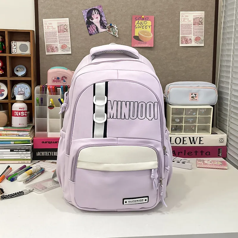 BRABOSTON Canvas Backpack Unisex Black/Brown/Blue/Purple/Pink-17