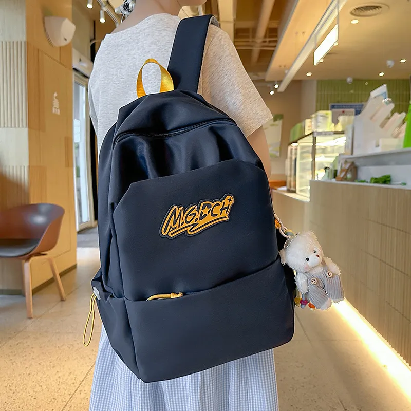 BRABOSTON Nylon Backpack Unisex Black/White/Green/Dark Blue/Sky Blue-22