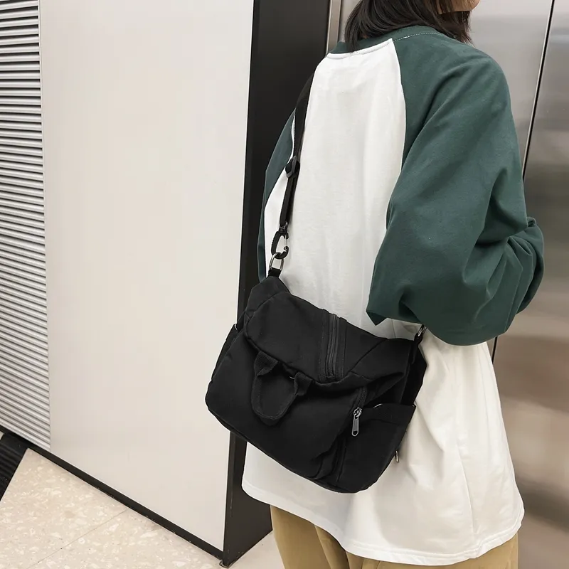 BRABOSTON Canvas Backpack Regular Unisex Beige/Black/Brown-13