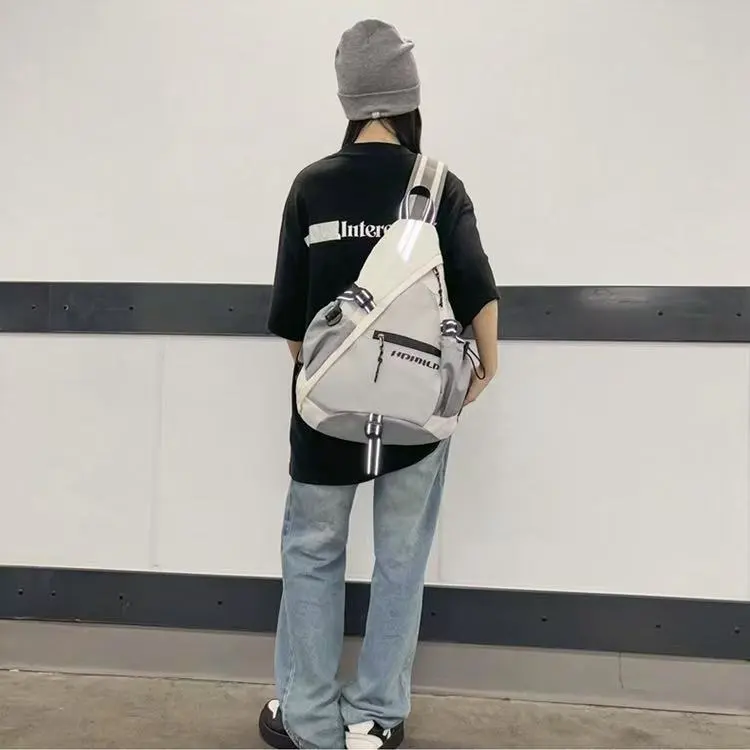 BRABOSTON Nylon Sling Bag Regular Unisex Ecru/Gray/Black-7