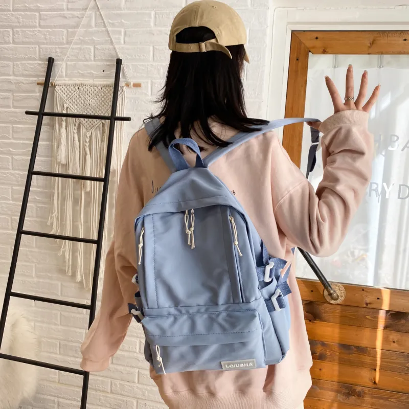 BRABOSTON Canvas Backpack Unisex Ecru/Green/Pink/Black/Blue-10