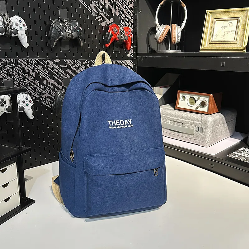 BRABOSTON Canvas Backpack Unisex Black/Pink/Khaki/Blue-13