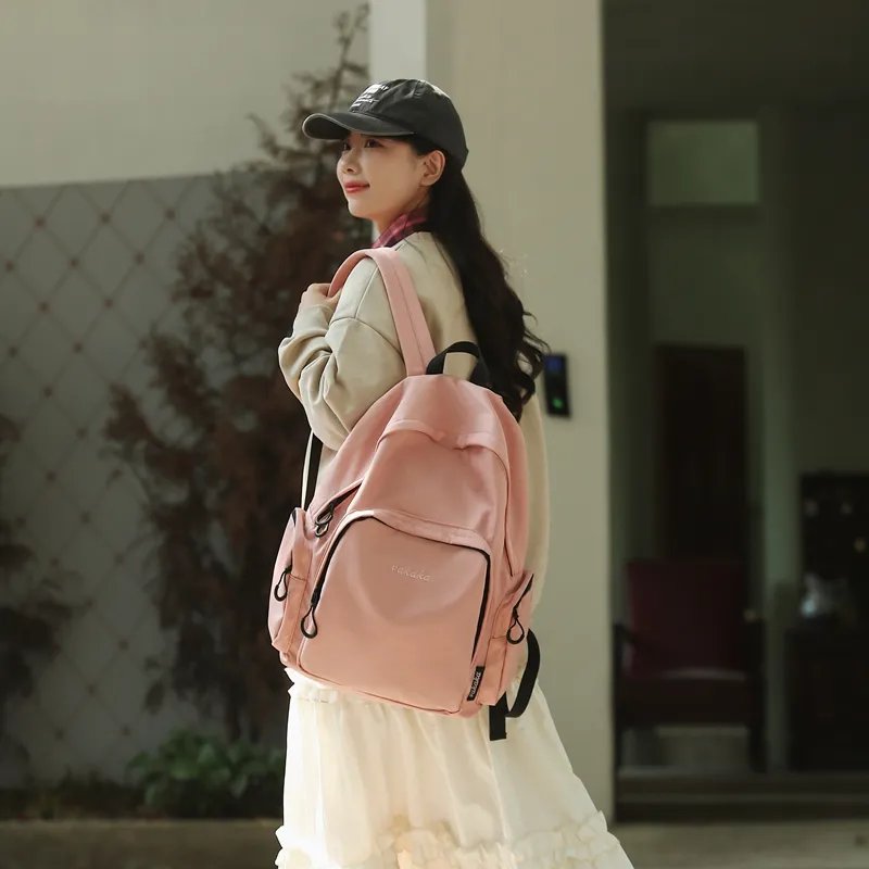 BRABOSTON Nylon Backpack Unisex Ivory/Black/Green/Pink-20
