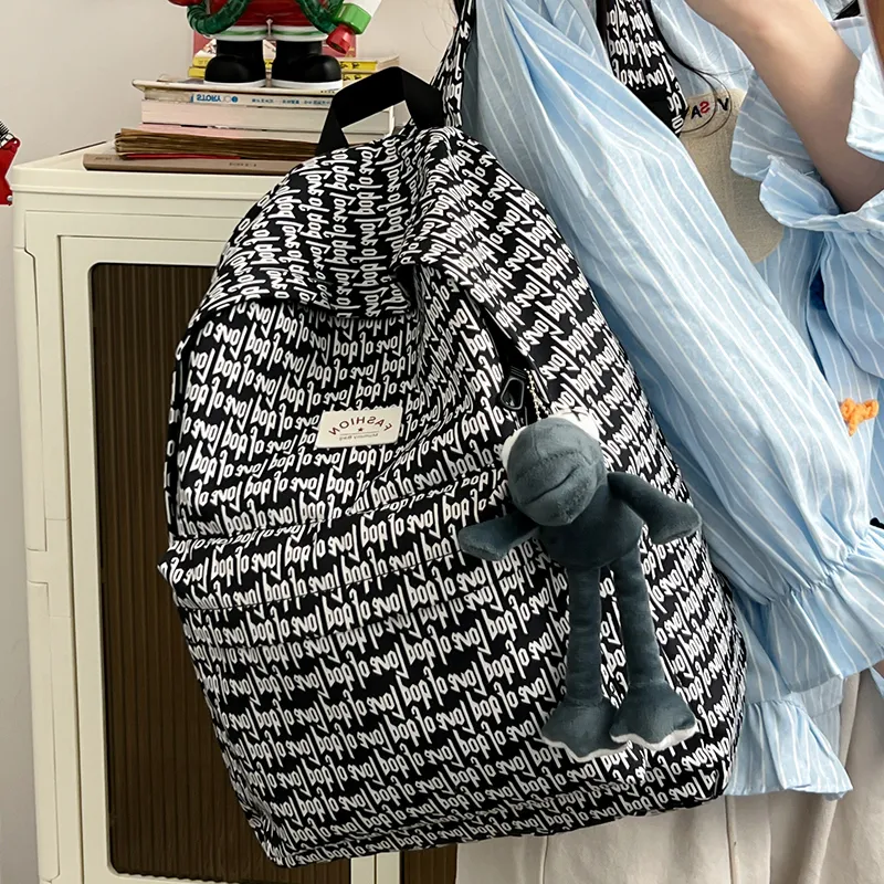 BRABOSTON Nylon Fabric Backpack Regular Unisex Black-12
