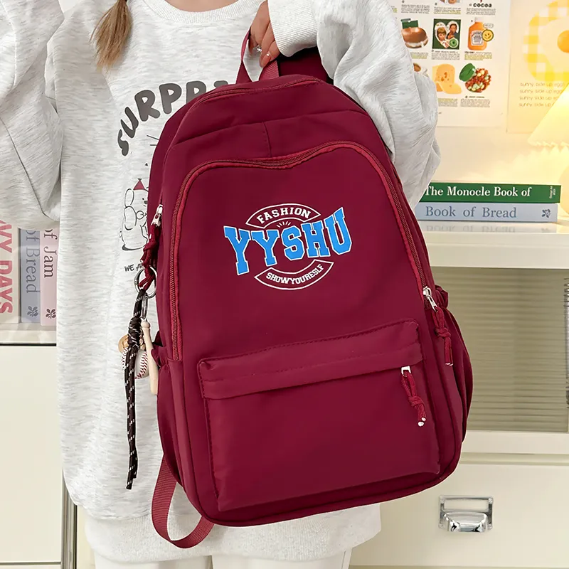 BRABOSTON Nylon Backpack Regular Unisex White/Black/Pink/Red/Blue-14