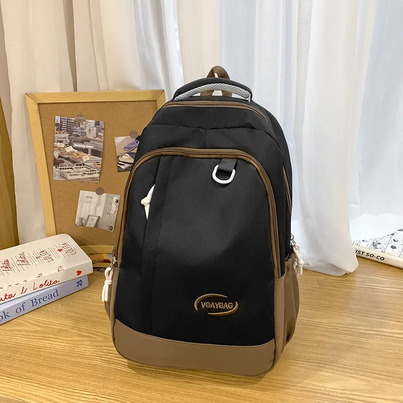 BRABOSTON Nylon Backpack Unisex Black/Pink & Green/Blue & Red/Light Blue & Yellow-2