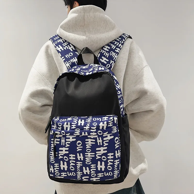BRABOSTON Nylon Backpack Unisex Black/Yellow/Green/Blue/Pink-8