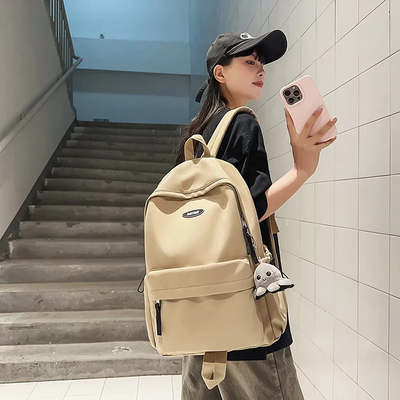 BRABOSTON Nylon Backpack Unisex Black/White/Khaki/Army Green/Red-13