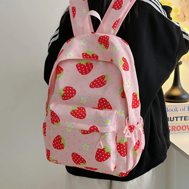 BRABOSTON Nylon Backpack Regular Unisex Strawberry/Heart-7