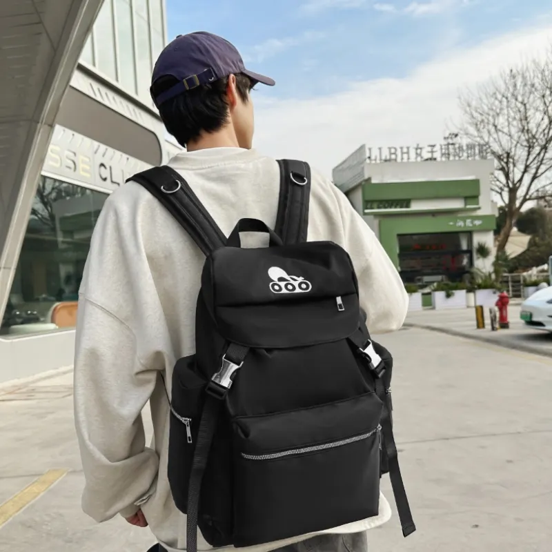 BRABOSTON Nylon With Mesh Backpack Regular Unisex Black-2