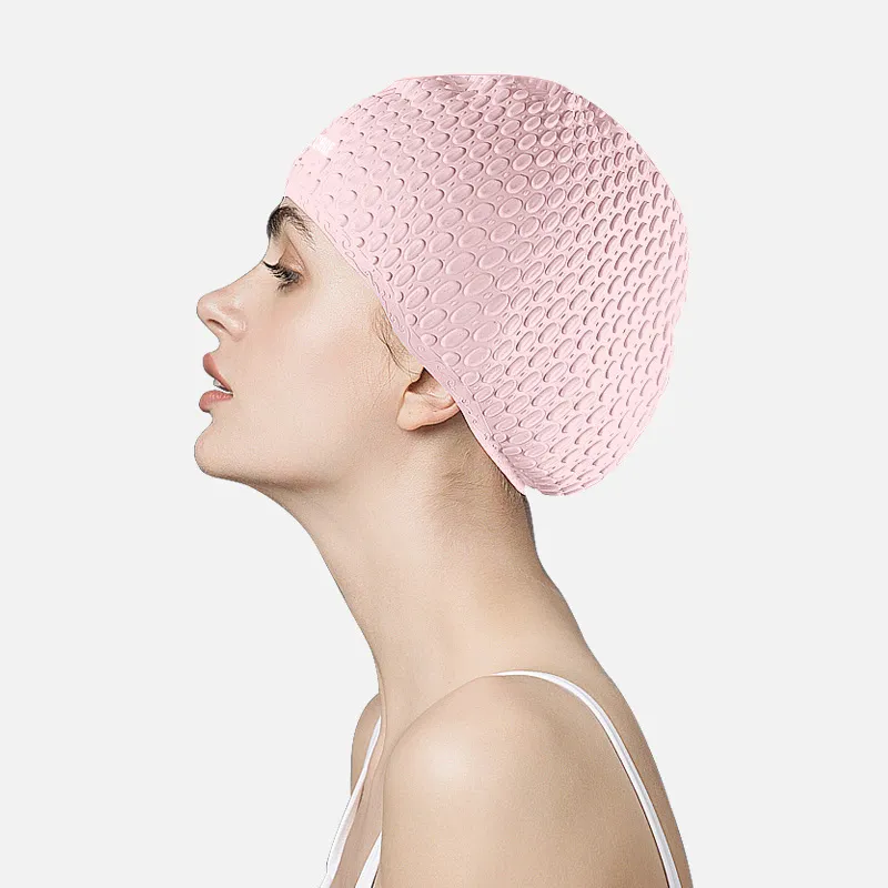 LECAGE Swimming Caps Water Resistant Silicone Swimming Cap Large Size With Ear Protection And No Headband Unisex-4
