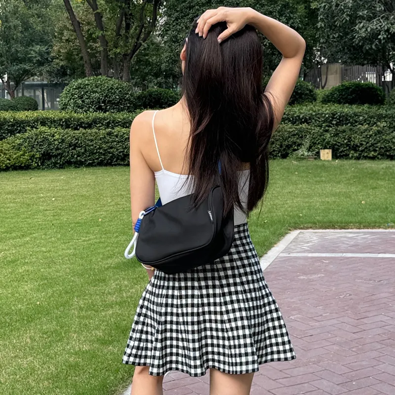 LECAGE Polyester Shoulder Bag, Crossbody Bag, Sling Bag Regular Unisex White Black/Fruit Green/Black Green/Pink/Khaki-21