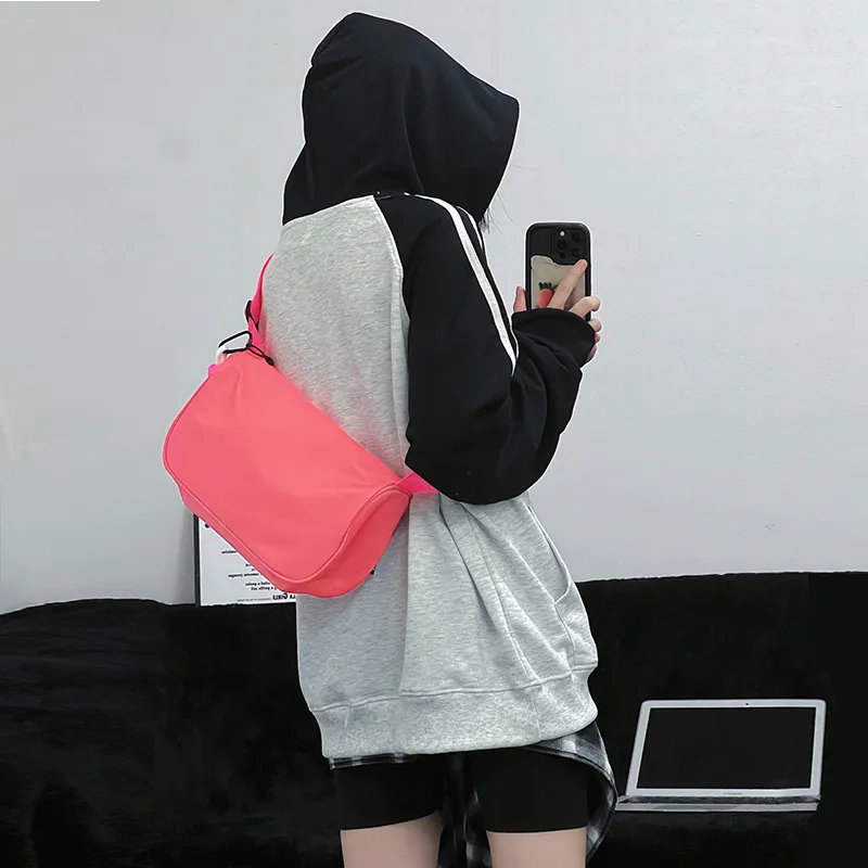 LECAGE Polyester Shoulder Bag, Crossbody Bag, Sling Bag Regular Unisex White Black/Fruit Green/Black Green/Pink/Khaki-15