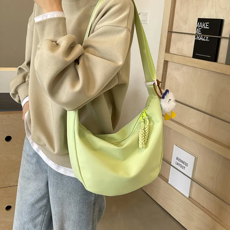 GOX Nylon Shoulder Bag Women's White/Black/Pink/Yellow/Green-24