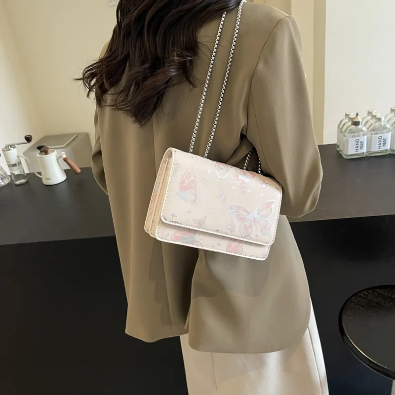 GOX PU Shoulder Bag Regular Women's Silver/Black/Pink-14