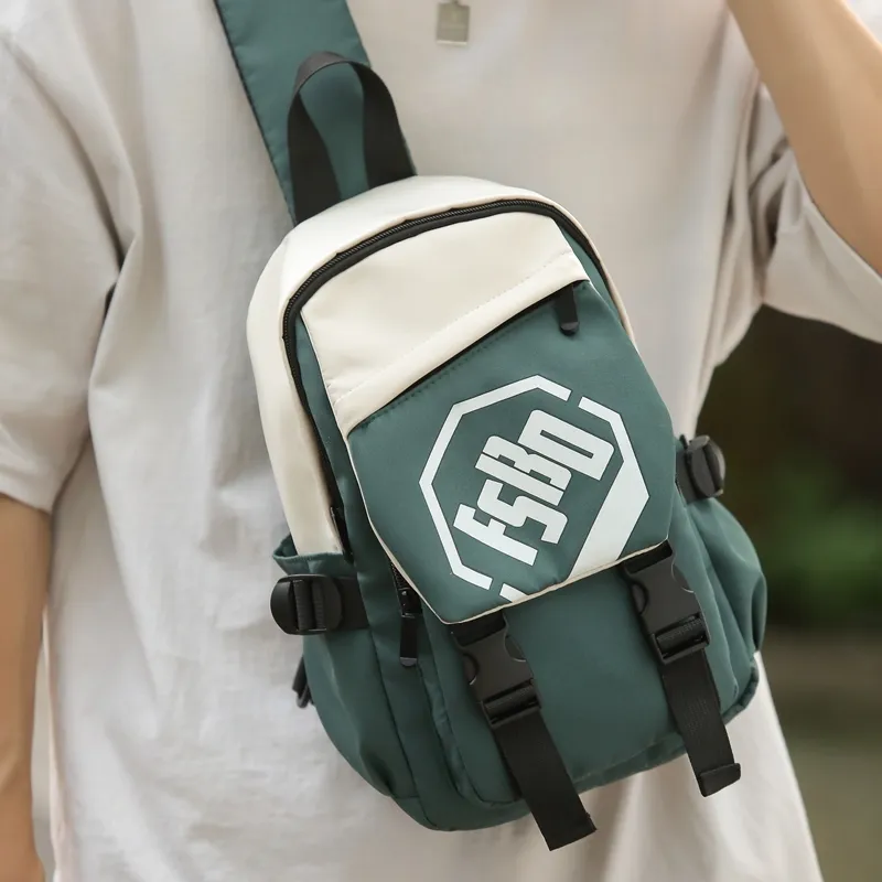 GOX Nylon Crossbody Bag Sling Bag Regular Unisex Black/Green/Beige Yellow-2
