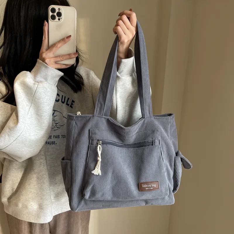 GOX Corduroy Shoulder Bag Women's Multicolor-12