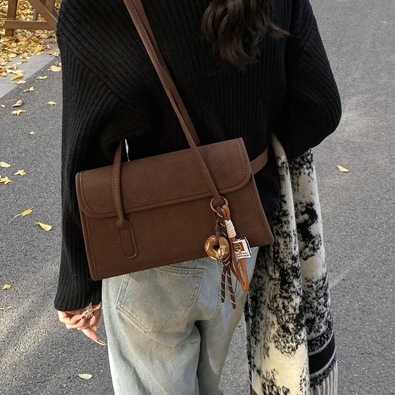GOX Matte Shoulder Bag Women's Black/Red/Coffee/Brown-8
