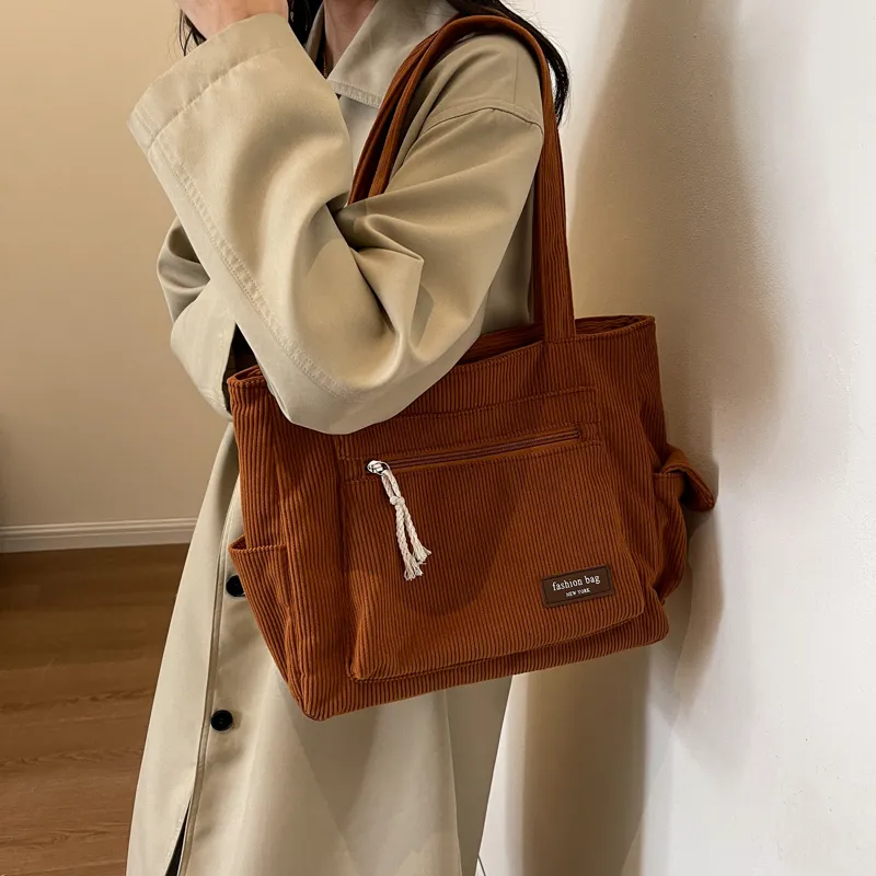 GOX Corduroy Shoulder Bag Women's Multicolor-22