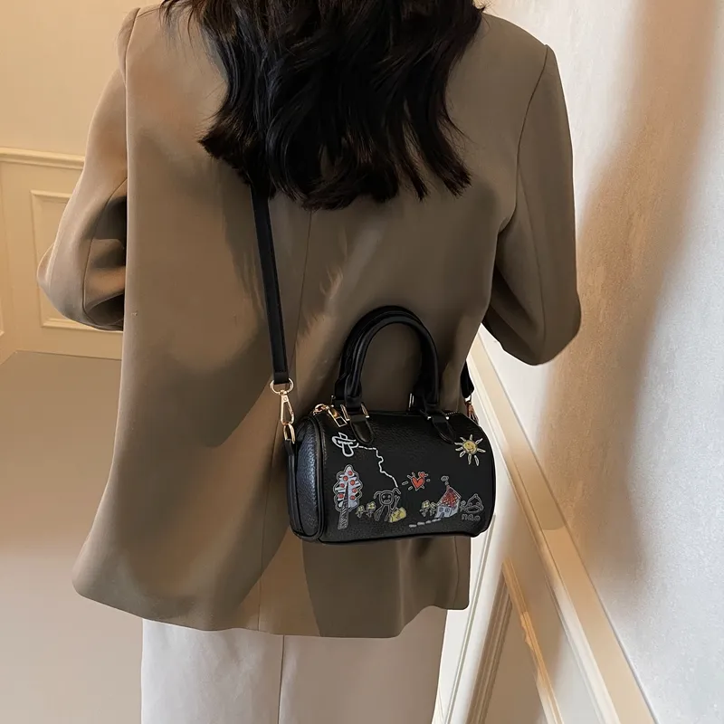 GOX PU Handbag, Shoulder Bag, Crossbody Bag Regular Women's Ecru/Black/Brown-11