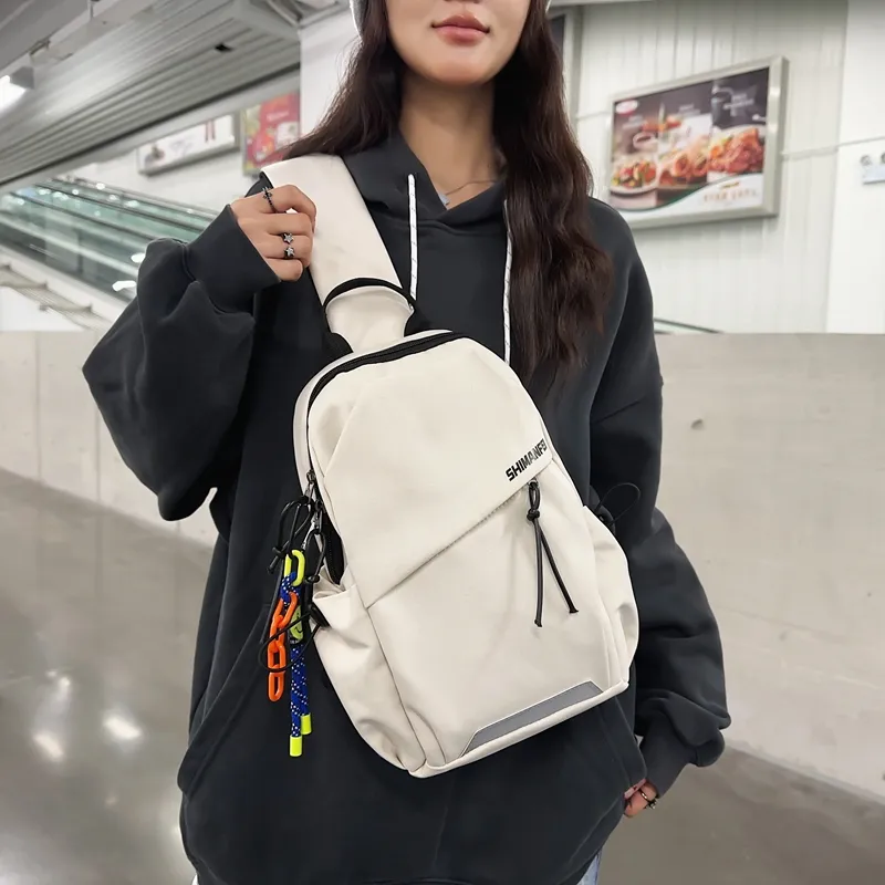 GOX Nylon Crossbody Bag Sling Bag Regular Unisex White/Gray/Black-2