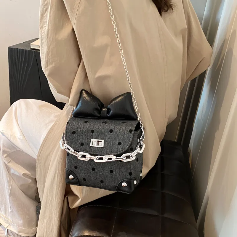 GOX PU Shoulder Bag Tubas Women's Black-5