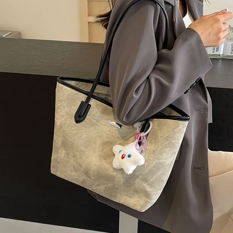 GOX PU Shoulder Bag Regular Women's Light Gray/Pink/Dark Tea/Blue-3