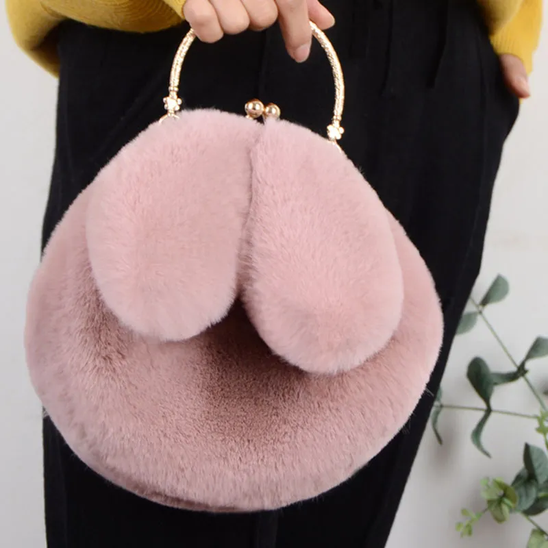 GOX Plush One Shoulder Handbag Regular Women's Lotus Color/Pink/Violet/Khaki/Pink/White-2