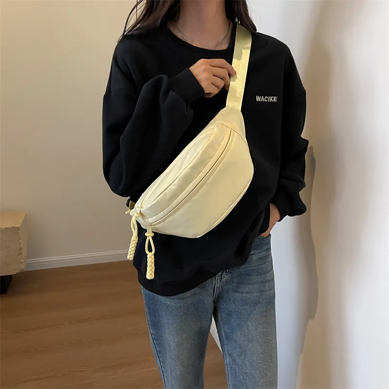 GOX Canvas Sling Bag Regular Unisex Ecru/Black/Yellow/Light Green/Pink-7