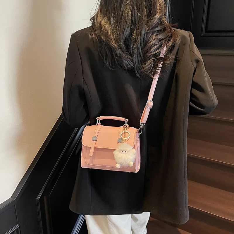 GOX PU Crossbody Bag Women's Pink/Pea Green/Black/Khaki-4