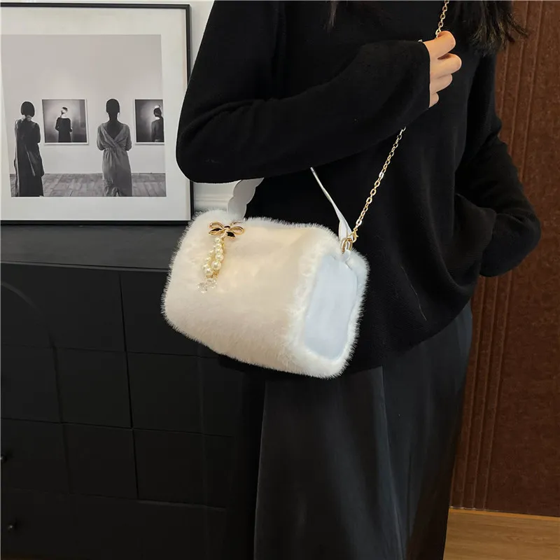 GOX Plush One Shoulder Handbag Regular Women's Multicolor-3