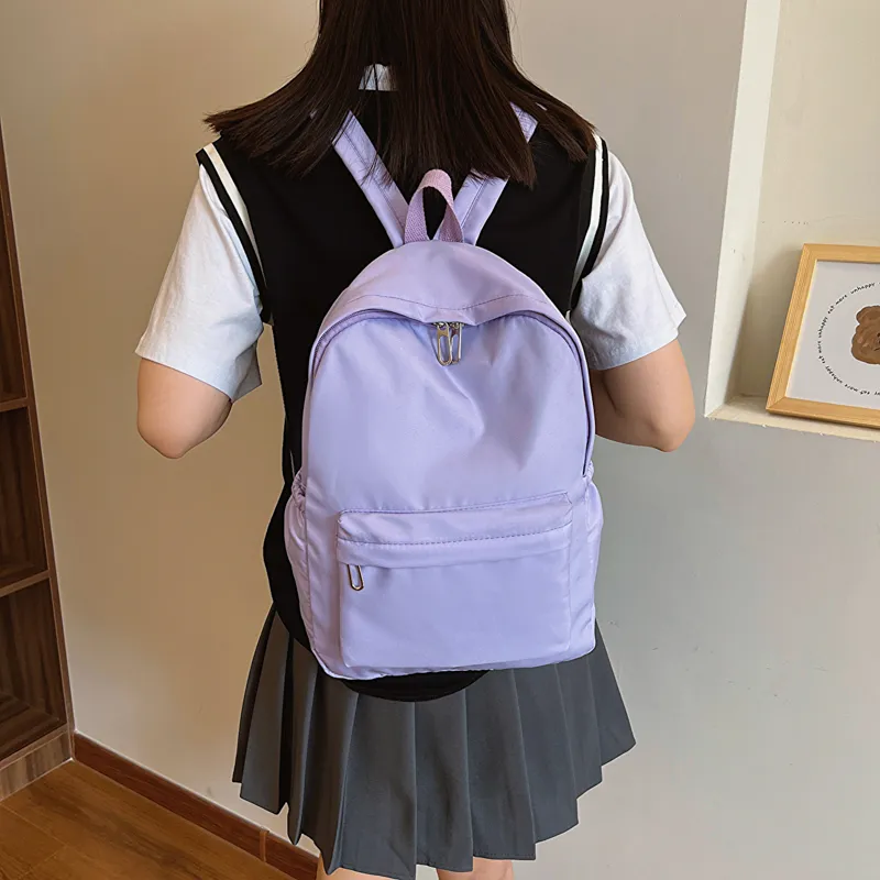 GOX Nylon Backpack Regular Unisex Ecru/Black/Purple/Green/Blue/Pink/Yellow/Orange Red-39